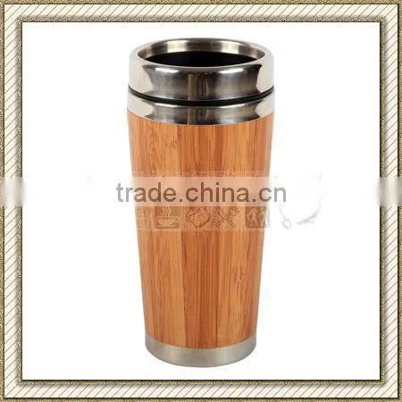 400ml bamboo outer with stainless steel inside mug