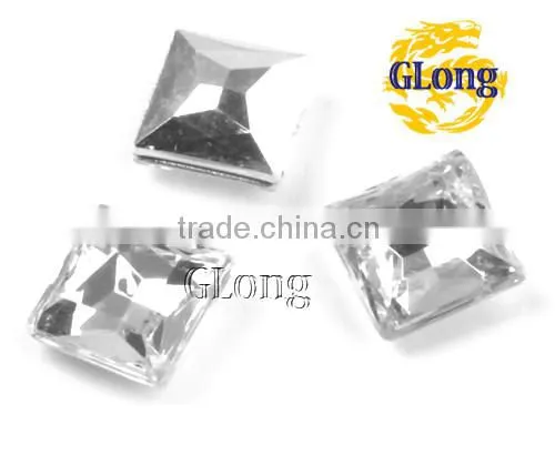 12*12mm Square Shaped Acrylic Point Back Mix Color Rhinestone&Crystal For Stylish Bags Garment Shoes #GY013-12P(Mix-s)