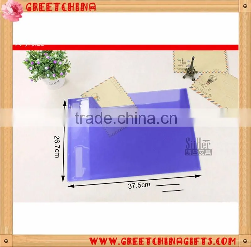 Promotional A4 Transparent Plastic Folder Documents Envelope Waterproof Bag