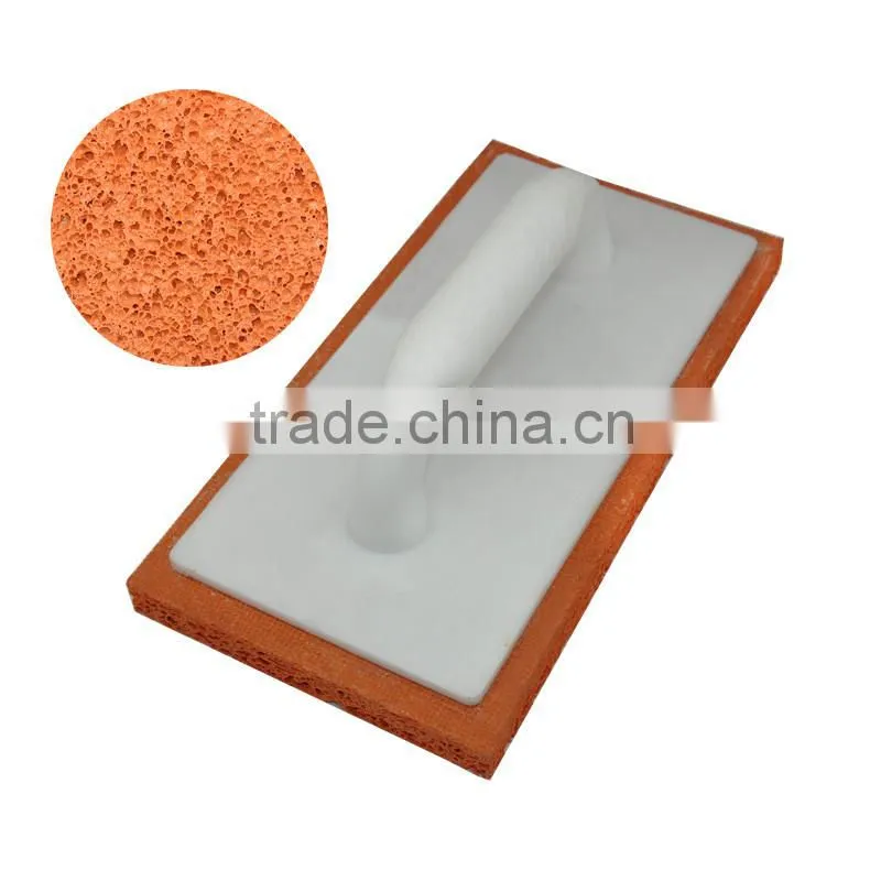 Low density orange masonry float with plastic handle