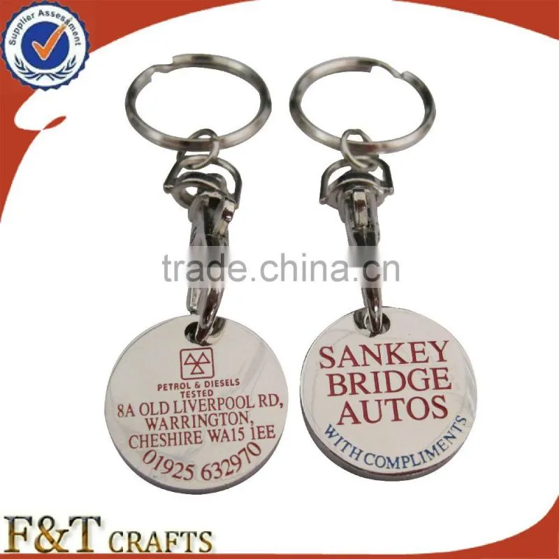 High quanlity promotional trolley/ coinscustom cheap metal for supermarket trolley coin/trolley coins wishbone fitting