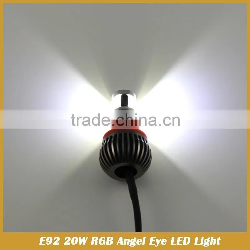 E92 H8 RGB Multi-Color 20W LED Angel Eyes Halo Ring Light Bulbs