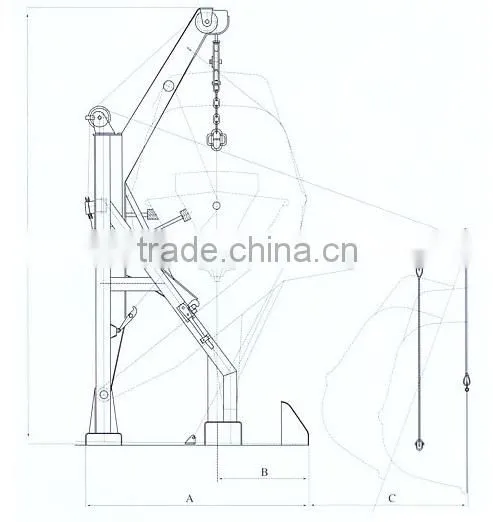 HMD85 Gravity luffing arm type davit