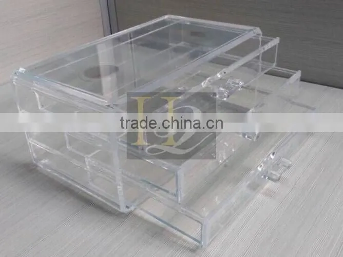 Clear cube acrylic storage 3 drawers clear acrylic makeup organizer