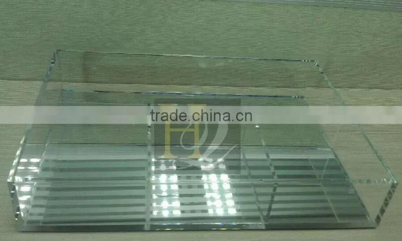 Transparent and mirror acrylic cosmetic tray, acrylic organizer diamond jewelry display tray