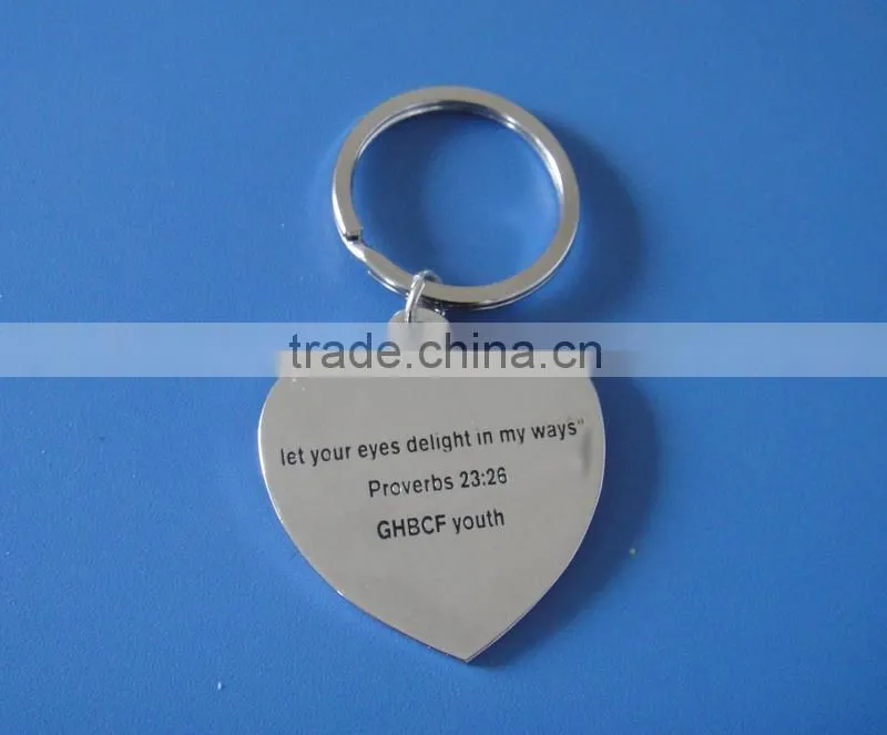 Custom design love heart metal souvenir keychains