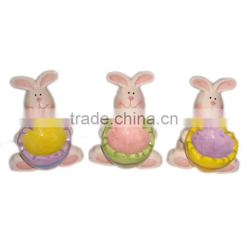 Hand-painted Rabbit Ceramic Novelty Egg Holder