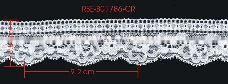Width 3.8 Centimeter White Stretch Trim Spandex Jacquard Elastic Lace