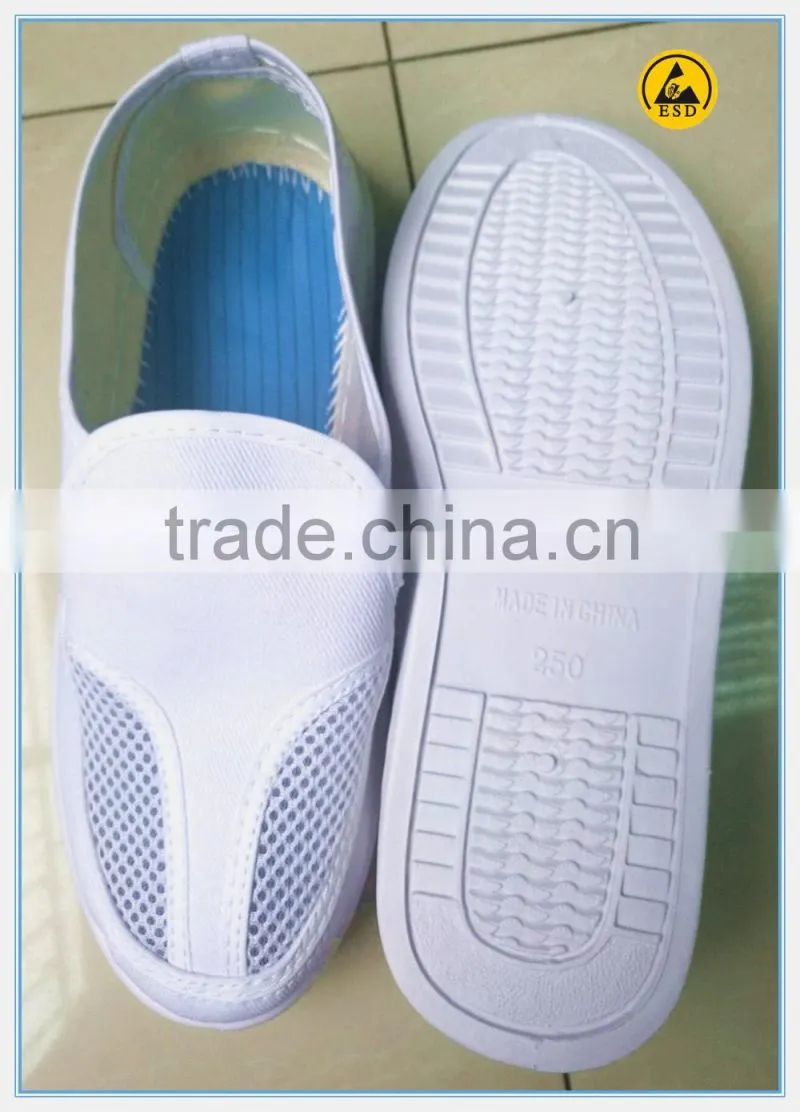 Good quality white color canvas upper PVC outsole pvc esd shoes