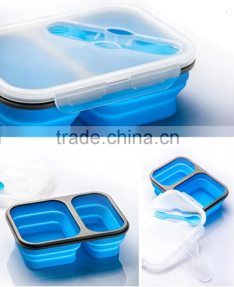 2014 eco- food grade silicone collapsible lunch box /storage box