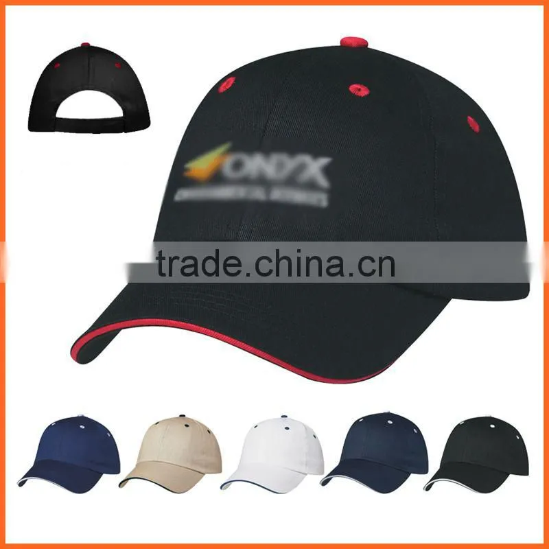 2015 Manufactory Structured Royal Blue Cotton Baseball Cap With Sandwich Visor