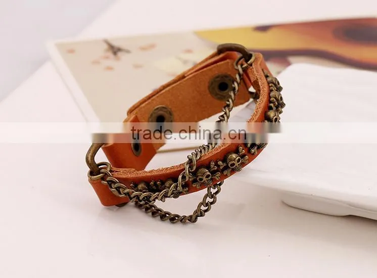 chain design making leather charm bracelet, thin leather bracelets