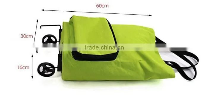 Waterproof 600D Oxford Foldable Trolley Shopping Bag Super capacity