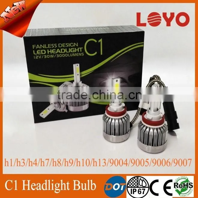 2016 Newest Product auto led headlight H4 H7 H8 H9 H11 H16 9005 9006 C1 30w 3000LM car h16 led headlight