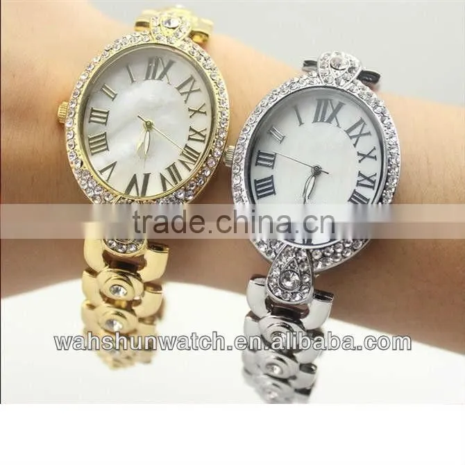2013 latest design fake diamond ladies fashion decorative watch