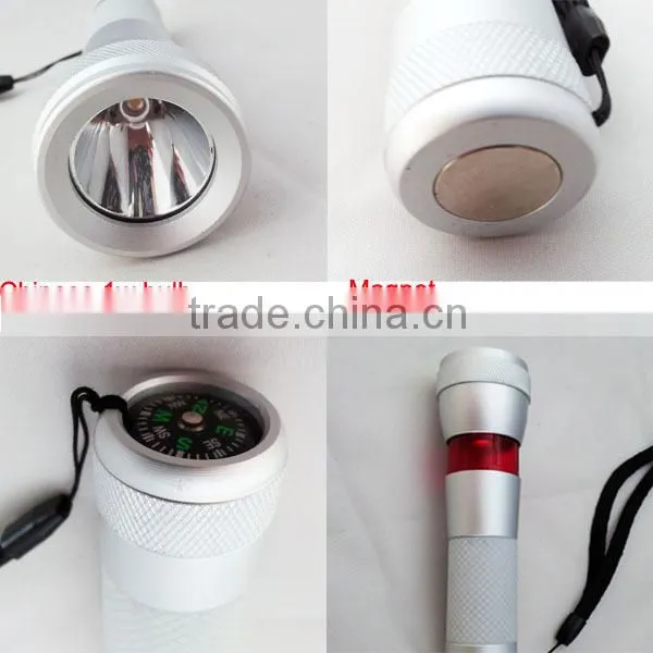 ACK-1134ABC Cheapest Series 1W bulb LED Light Aluminum red hunting flashlight led torch