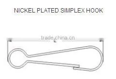 Nickel plated steel simplex hook