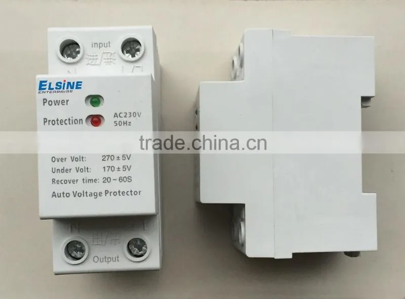 Household 32A 220V 36mm Din rail mounting over voltage protective relay
