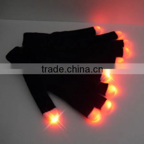 2016 fashion halloween led gloves,novelty light up white gloves