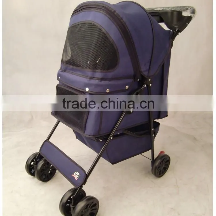 2016 pet stroller with 3 point canopy with game entrance window,with good designs 4 wheels keep your pet safe and comfortable