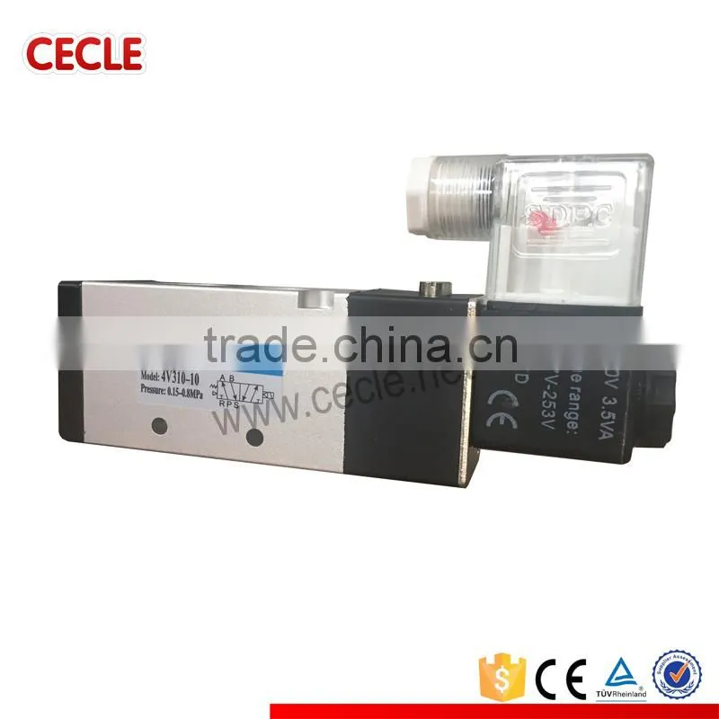 12V 2.5W Solenoid Air Valve 5port 2position BSP 4V310-10 Pilot-operated Type