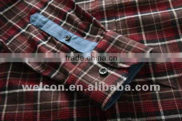 Latest pure cotton city leisure long sleeve fashion casual classic plaid shirts for men
