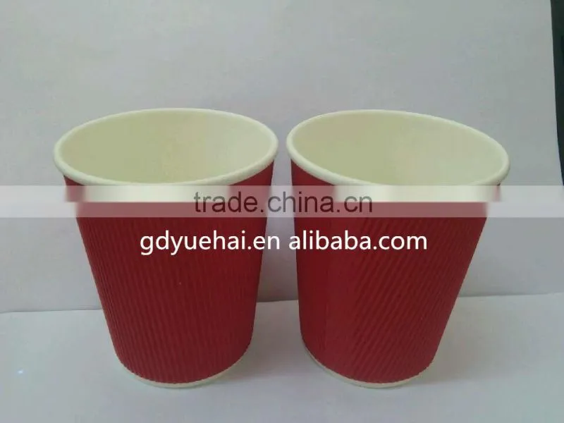 hot sale 8oz red ripple wall cup make in foshan city