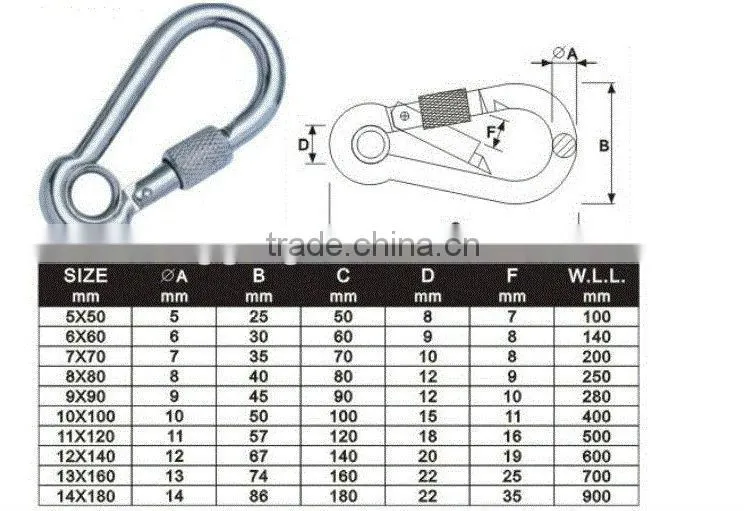 stainless steel snap hook