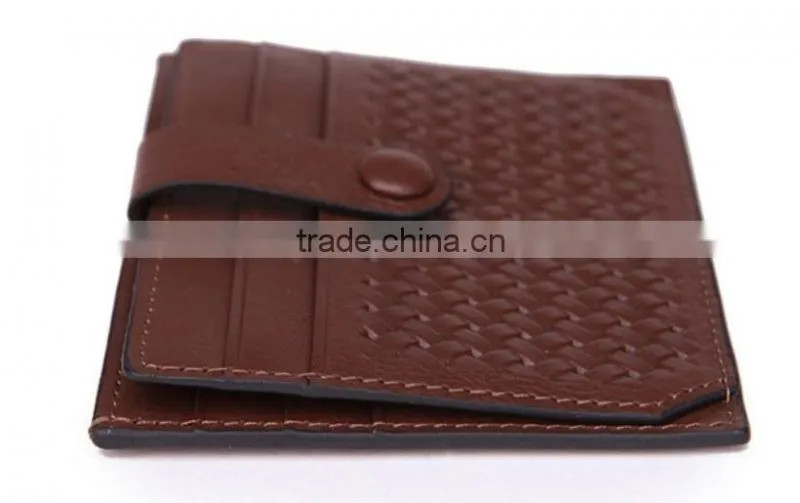 Factory OEM super slim full protect snap closure lightweight braided leather slim bag