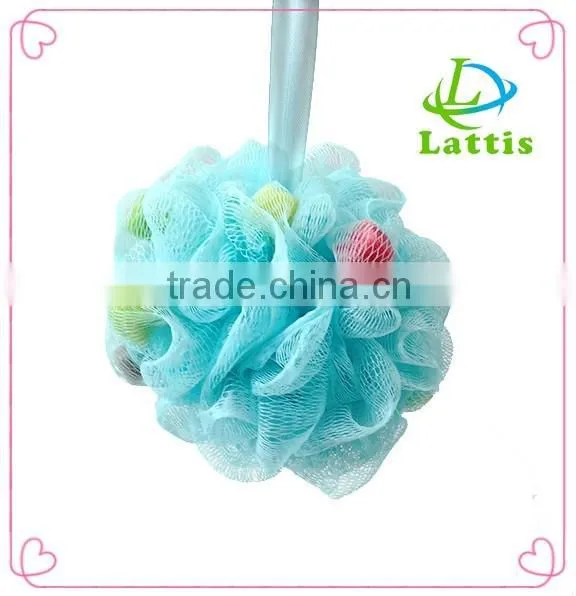 Promotional Multicolor Body rubbing Ball Baby Bath Sponges PE Mesh Bath Sponge mesh sponge