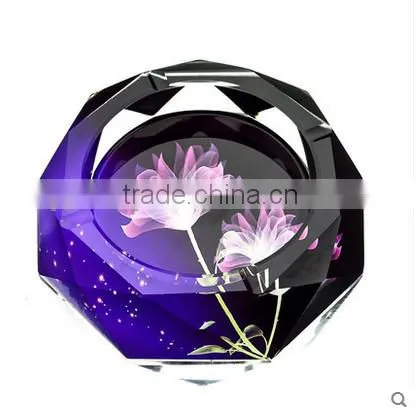 Large Laser Engraved Crystal Ashtray Wholesale