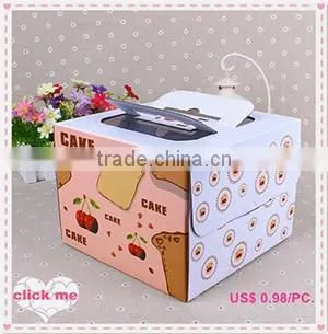 wedding paper cake box design with handle
