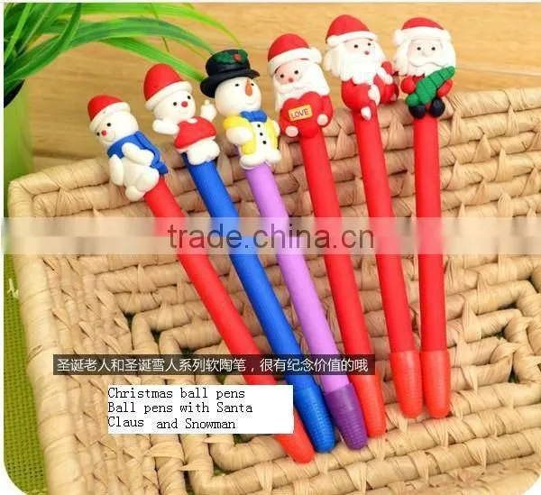 wholesale Christmas ball pens with Santa claus, hot selling pens.