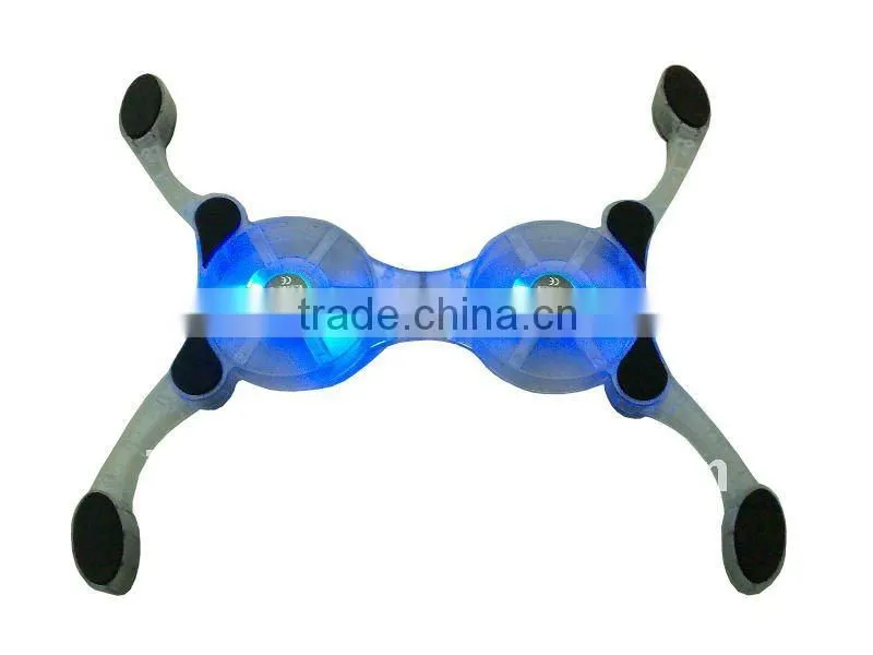 blue led Transpatent flexible laptop cooling pad