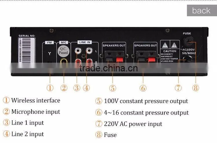 Shenzhen factory USB amp 80w teaching pa mini amplifier for sale