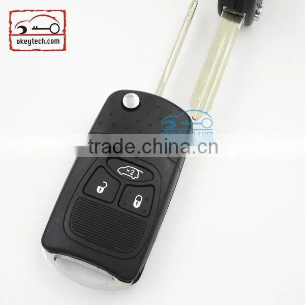 High Quatity Chrysler remote flip key shell 3 button Car Key Chrysler romote key shell