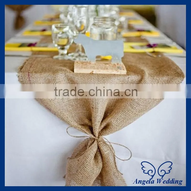RU001C New hot beautiful wedding hessian real burlap and lace table runners