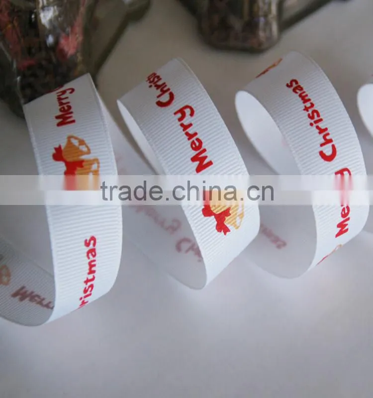 Cheap Custom printed ribbon/Wholesale polyester fabric grosgrain ribbons