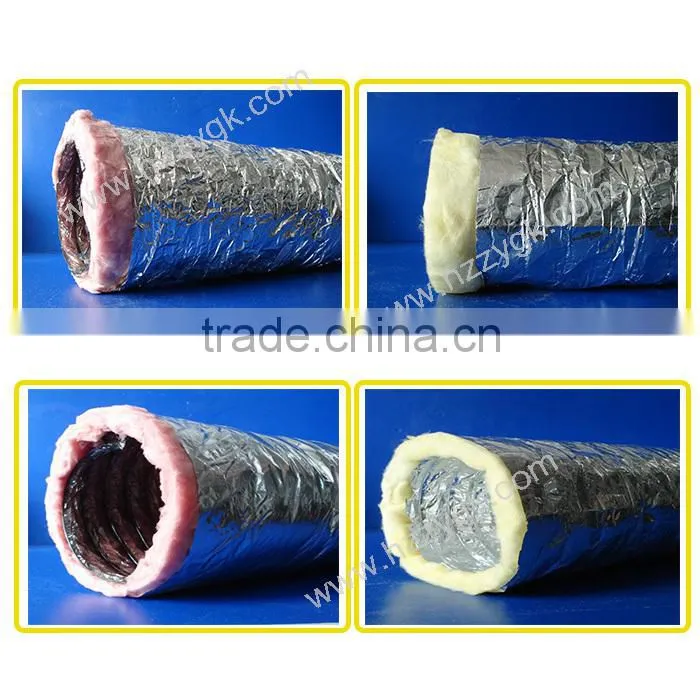 Fire Resistant Insulated Aluminum Foil Flexible Air Ventilation Duct / Flexible Heat Resistant Duct Hose