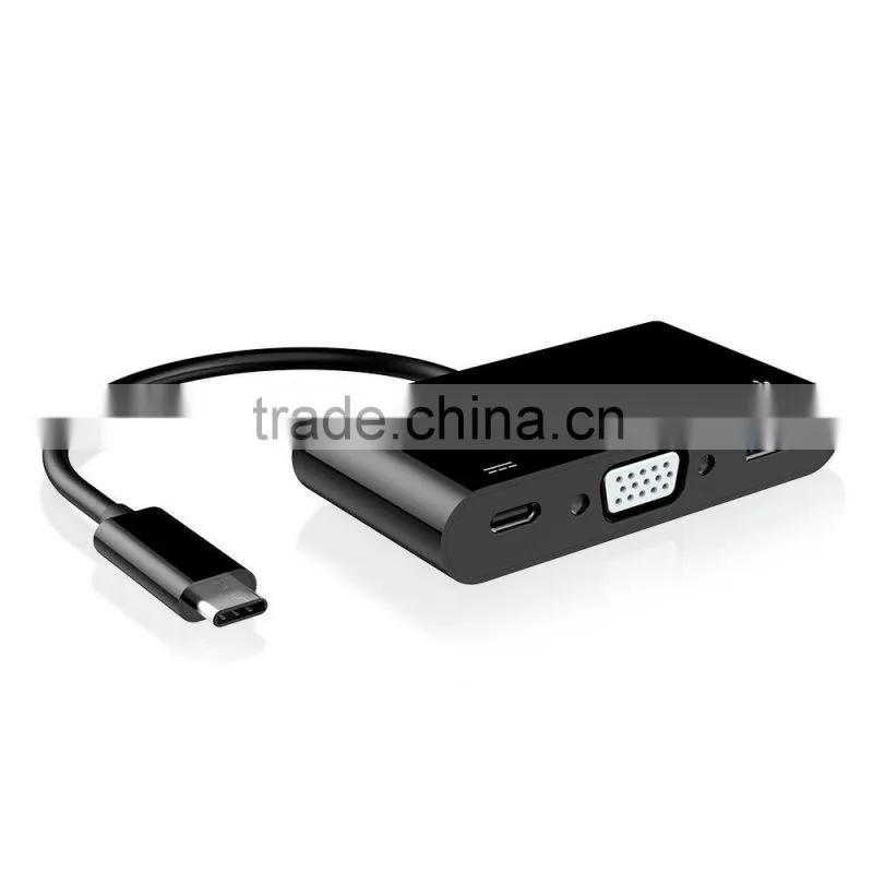 Type-C to VGA USB3.0 Type C 3-IN-1 Adapter Converter for New Macbook 12"