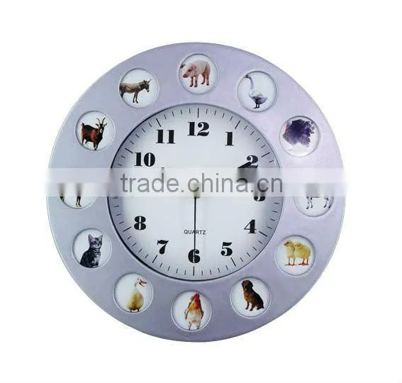 Clock with 12 photo frame