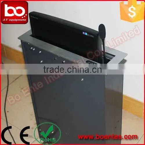 Conference Meeting Furniture for Remote Control 17 inch LCD Motorized Monitor Lift Mechanism within Pop Up Mic