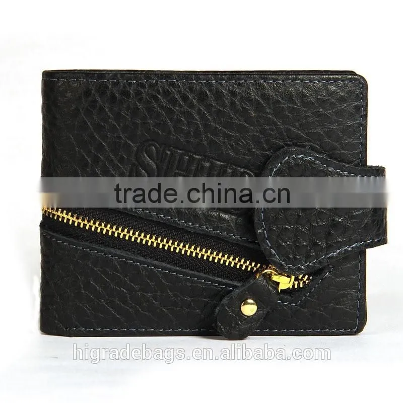 baellerry men leather wallet with zipper pocket