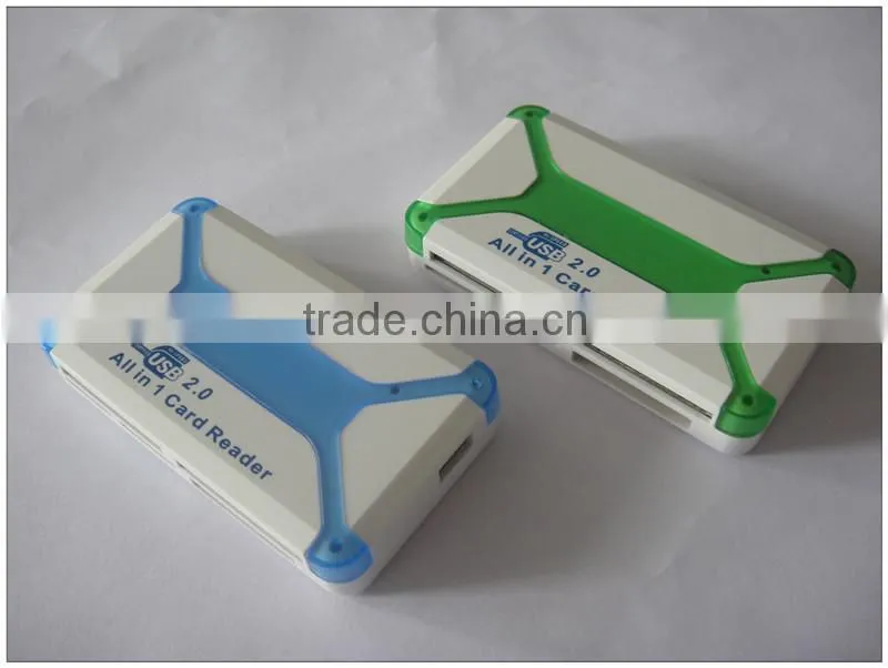 android usb smart sim card reader plastic coustom logo card reader writer with 6 slots(OS-CR121)