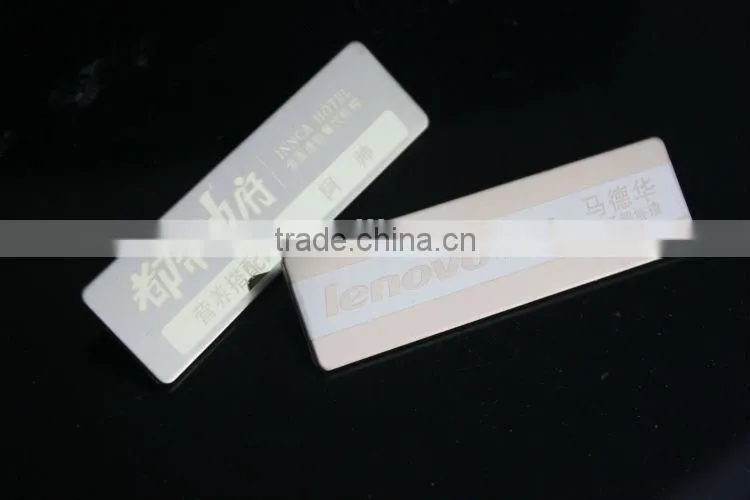 VOGRACE High level 304 rectangle stainless steel badge with pin