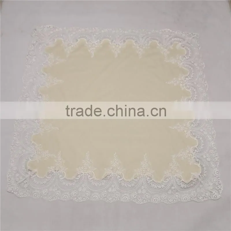 factory new design cashmere blanket with white lace