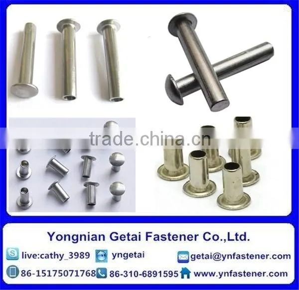 Stainless Steel Semi-tubular Countersunk Head Rivets DIN 6792