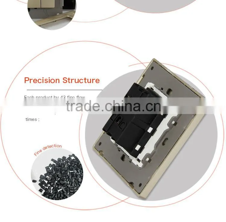 woven gold finish one gang one/two way wall switch arbitrary point switch