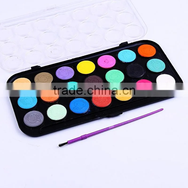 Baroque 21 Color Watercolor Paint Set With Small Size Water Brush, 21 Paint Cakes in A Plastic Plate