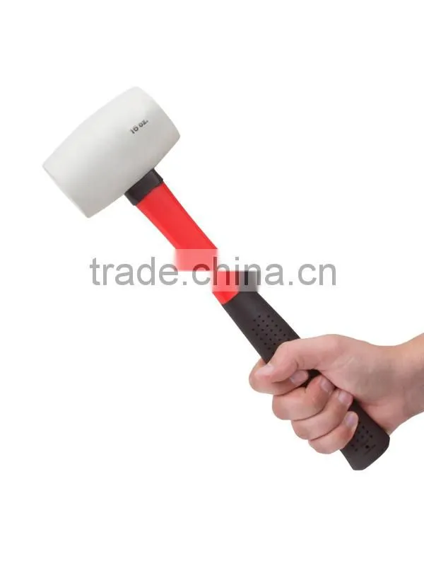 plastic mallet, Fiberglass Handle White Rubber Mallet, 16-Ounce